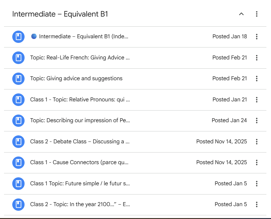 STANDARD PACKAGE - Conversational French Coaching with Eva